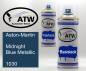 Preview: Aston-Martin, Midnight Blue Metallic, 1030: 400ml Sprühdose + 400ml Klarlack - Set, von ATW Autoteile West.